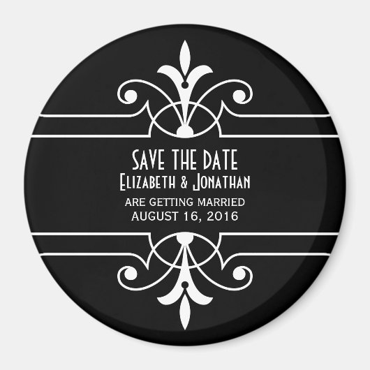 Ebony Extravagant Ornamental Save the Date Magnet (Vorne)