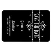 Ebony Extravagant Ornamental Save the Date Magnet (Horizontal)
