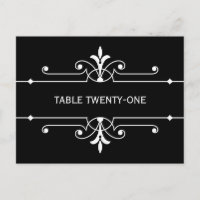 Ebony Extravagant Ornamental Tischnummer Postkarte