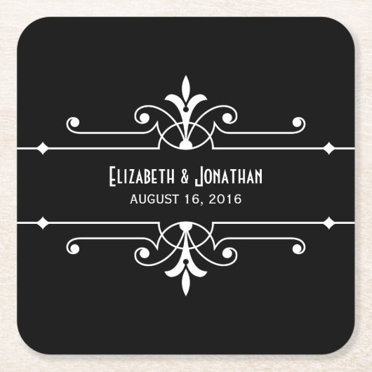 Ebony Extravagante Zierpapier-Untersetzer Rechteckiger Pappuntersetzer (Vorderseite)