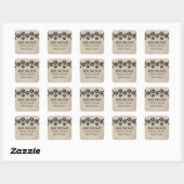 Ebony Floral Vintag Save the Date Stickers (Blatt)