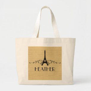 Ebony French Blüh Tote Bag Jumbo Stoffbeutel