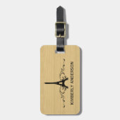 Ebony French Blühe Gepäckmarke Gepäckanhänger (Vorderseite vertikal)