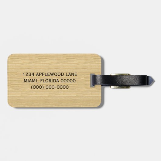 Ebony French Blühe Gepäckmarke Gepäckanhänger (Rückseite horizontal)