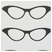 Ebony Girly Geek Glasses Fabric Stoff (Nahaufnahme)