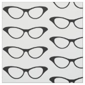 Ebony Girly Geek Glasses Fabric Stoff (Muster)