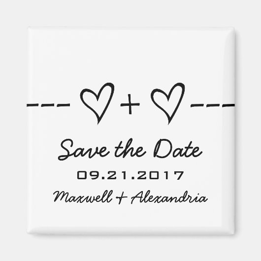 Ebony Heart Equation Save the Date Magnet (Vorne)