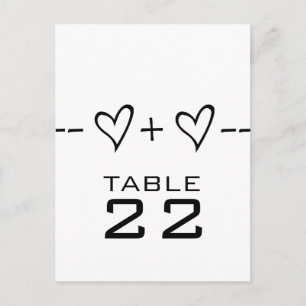 Ebony Heart Equation Tischnummer Postkarte