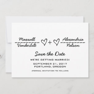 Ebony Heart Gleichung Save-the-Date-Einladung Einladung