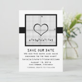 Ebony Heart Mah Graph Save the Date einladen (Stehend Vorderseite)