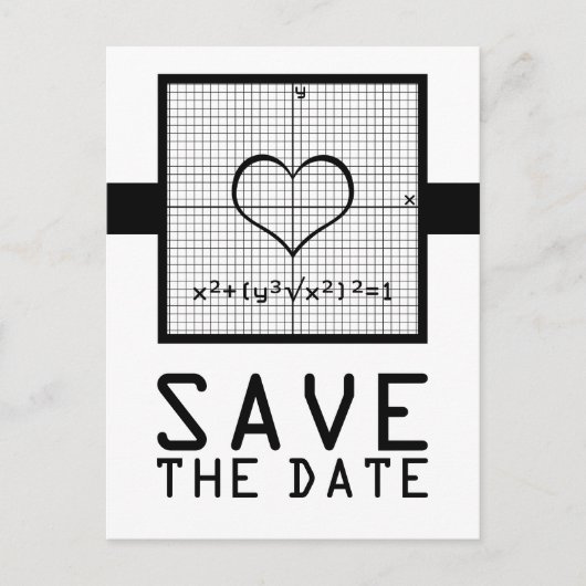 Ebony Heart Mah Graph Save the Date Postkarte (Vorderseite)