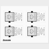 Ebony Heart Mah Graph Save the Date Stickers (Blatt)