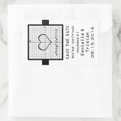 Ebony Heart Mah Graph Save the Date Stickers (Tasche)