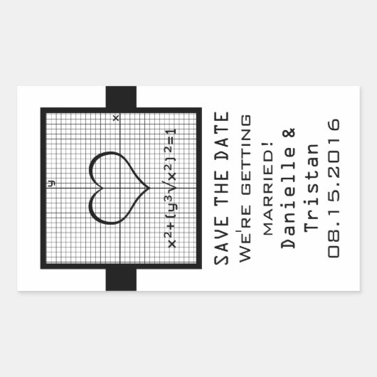Ebony Heart Mah Graph Save the Date Stickers (Vorderseite)