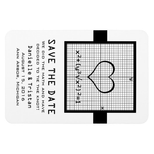 Ebony Heart Math Graph Speichern Sie das Date Magn Magnet (Horizontal)