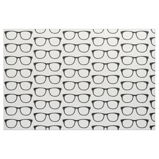 Ebony Hipster Geek Glasses Fabric Stoff (Fat Quarter (45,7 x 55,9 cm))