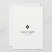 Ebony & Ivory | Chic Minimal Wedding Einladung (Rückseite)