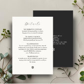 Ebony & Ivory | Chic QR Code Hochzeitdetails RSVP Karte