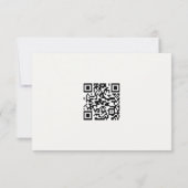 Ebony & Ivory | Chic QR Code Wedding RSVP Karte (Rückseite)