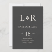 Ebony & Ivory | Stilvoll modern Save the Date Einladung (Vorderseite)