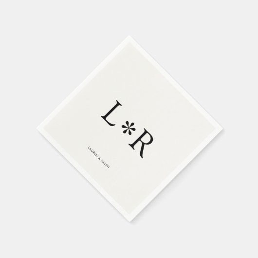 Ebony & Ivory | Stylish Modern  Serviette (Ecke)