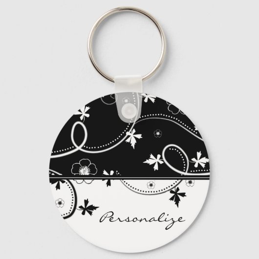 Ebony Leaf Blooms Schlüsselanhänger (Vorderseite)
