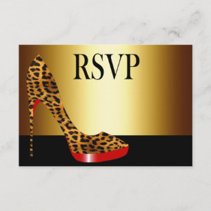 Ebony Leopard Stiletto Stripes UAWG RSVP Karte