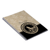 Ebony Lovebird Damask Notebook Notizblock (Rechte Seite)