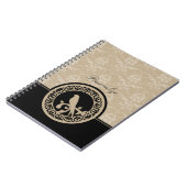 Ebony Lovebird Damask Notebook Notizblock (Linke Seite)