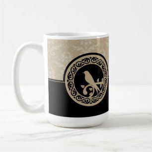 Ebony Lovebird Damask Tasse