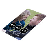 Ebony Modern Circles Foto Speichern Sie das Datums Magnet (Linke Seite)