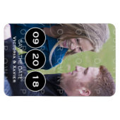 Ebony Modern Circles Foto Speichern Sie das Datums Magnet (Horizontal)