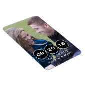 Ebony Modern Circles Foto Speichern Sie das Datums Magnet (Rechte Seite)