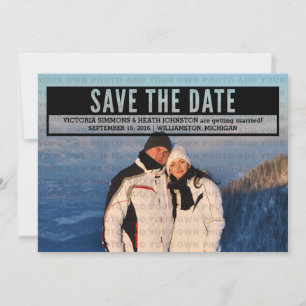 Ebony Modern Cut Out Save the Date einladen Einladung