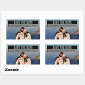 Ebony Modern Cut Out Save the Date Stickers (Blatt)