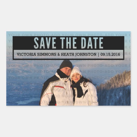 Ebony Modern Cut Out Save the Date Stickers (Vorderseite)