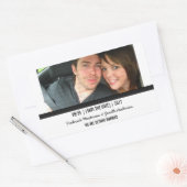 Ebony Modern Foto Save the Date Stickers (Umschlag)