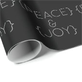 Ebony Peace and Joy Wrapping Paper Geschenkpapier (Rolleneckpunkt)