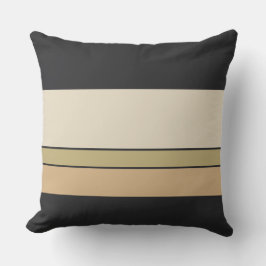Ebony Pearl and Sand Stripes Kissen