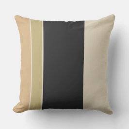 Ebony Pearl and Sand Stripes Kissen