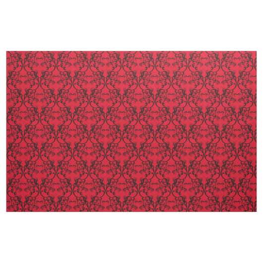 Ebony Red Parisian Damask Muster Fabric Stoff (Fat Quarter (45,7 x 55,9 cm))