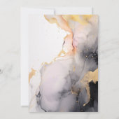 Ebony Rose und Gold Abstrakter Marmor Einladung (Rückseite)