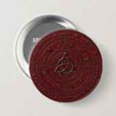 Ebony Ruby Celtic Zodiac Button (Vorne & Hinten)