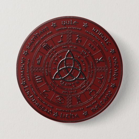Ebony Ruby Celtic Zodiac Button (Vorderseite)