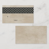 Ebony Rustic Quatrefoil Wedding Platzkarte (Vorne/Hinten)