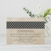 Ebony Rustic Quatrefoil Wedite Einladung (Stehend Vorderseite)