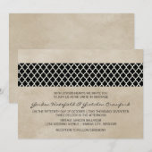 Ebony Rustic Quatrefoil Wedite Einladung (Vorne/Hinten)
