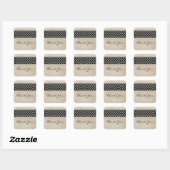 Ebony Rustic Quatrefolie Danke Stickers (Blatt)