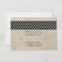 Ebony Rustic Quatrefolie Response Card
