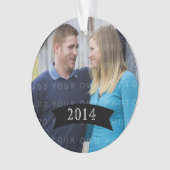 Ebony Simple Banner Foto Ornament (Vorderseite)